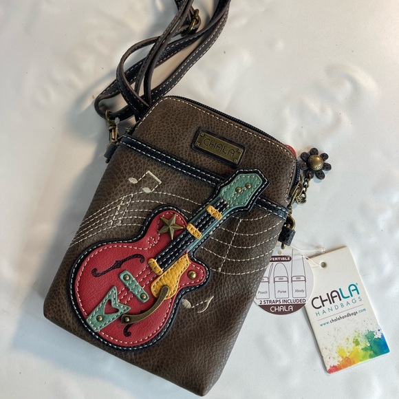 Chala Handbags - Chala Guitar Cellphone Brown Crossbody Purse Pouch Convertible Straps New w Tags